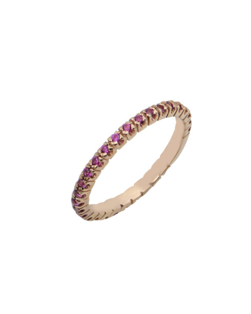 Oria Eternity ring in Rose Red