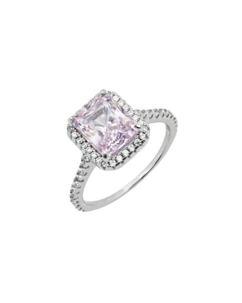 Marquise Ring in Purple in 925 sterling silver with rectangular purple Swarovski Zirconia – Sizes 5-9 – R-04Marquise-P